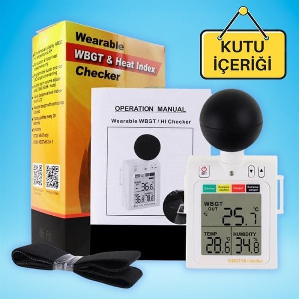 AZ 87783 Giyilebilir WBGT Denetleyici | Sıcak Çarpması Önleme Cihazı