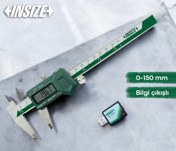 İnsize 1113-150 Bilgi Çıkışlı Dijital Kumpas | 0-150 mm