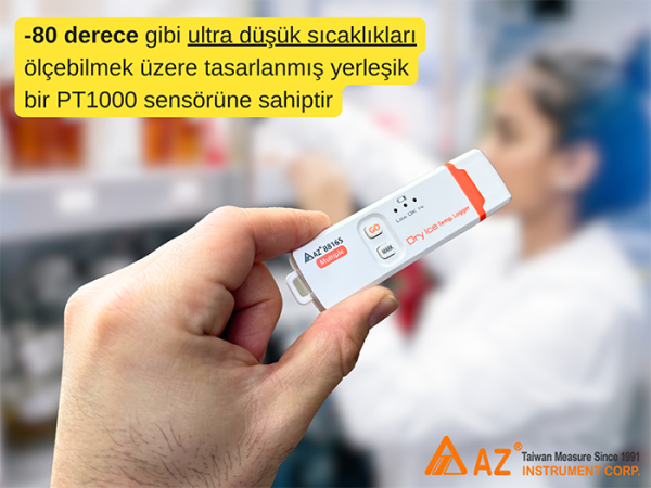 AZ 88165 Aşı İlaç ve Hassas Ürün Taşıma Isı Kayıt Cihazı | Pil Ömrü Kadar Kullanımlı
