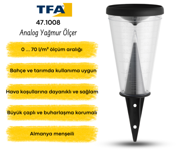 TFA 47.1008 Analog Yağmur Ölçer ( Plüviyometre)