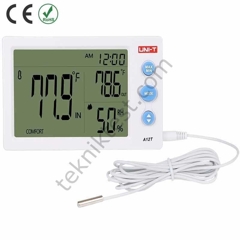 Uni-t A12T Dijital Masa Üstü Sıcaklık Ve Nem Ölçüm Cihazı