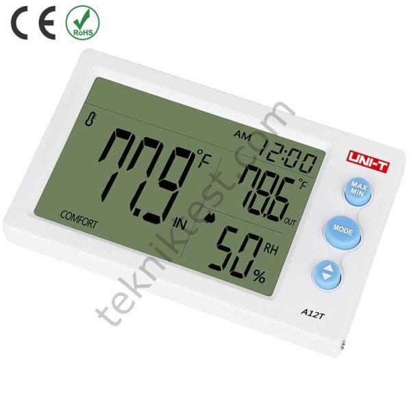 Uni-t A12T Dijital Masa Üstü Sıcaklık Ve Nem Ölçüm Cihazı
