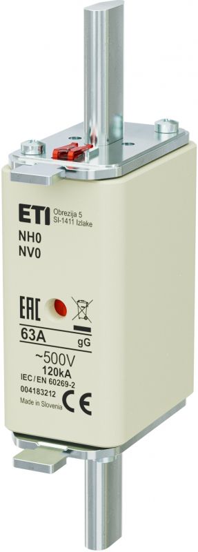 Eti NH0 gG 63A/500V