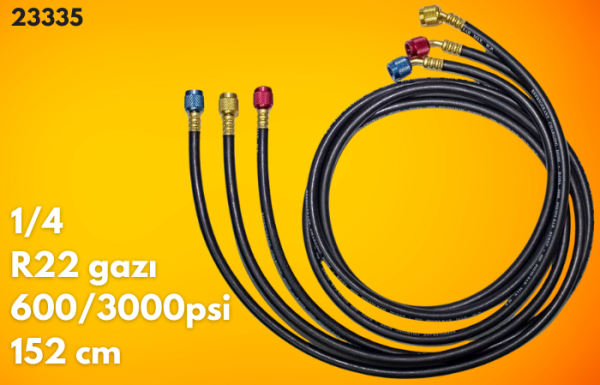 Testo 550S Manifold ve Hortum Seti 3000 Psi | 1/4 | R22