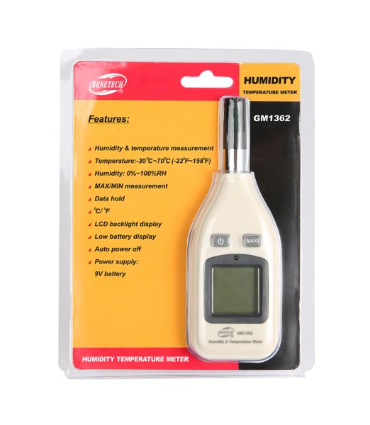 Benetech GM1362 Mini El Tipi Nem ve Sıcaklık Ölçer