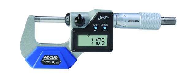 Accud IP65 Dijital Dış Çap Mikrometresi 313 Serisi 75-100 mm
