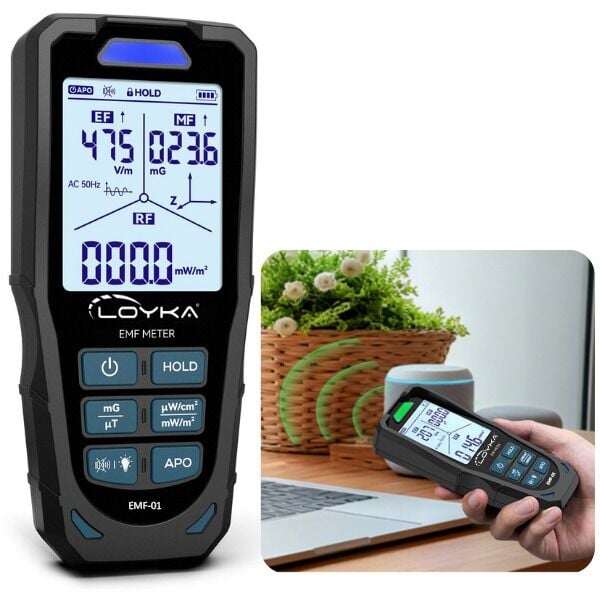 EMF-01 Profesyonel 3 Eksen EMF & RF Elektromanyetik Alan Dedektörü