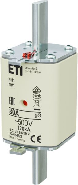 Eti NH1 gG 80A/500V