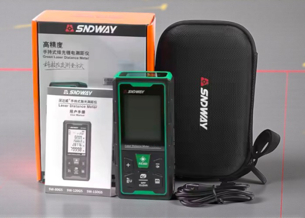 Sndway SW-80GS Yeşil Lazerli 80 Metre Lazermetre | Şarjlı ve IP68 Korumalı