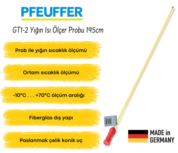Pfeuffer GT1-2 Yığın Isı Ölçer Probu 195 cm
