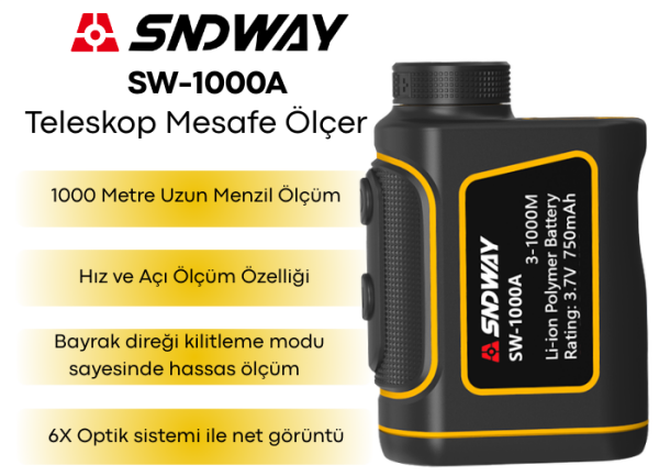 SW-1000A Profesyonel Teleskop Mesafe Ölçer | 1000 Metre