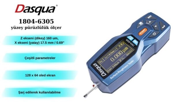 Dasqua 1804-6305 Dijital Yüzey Pürüzlülük Ölçer
