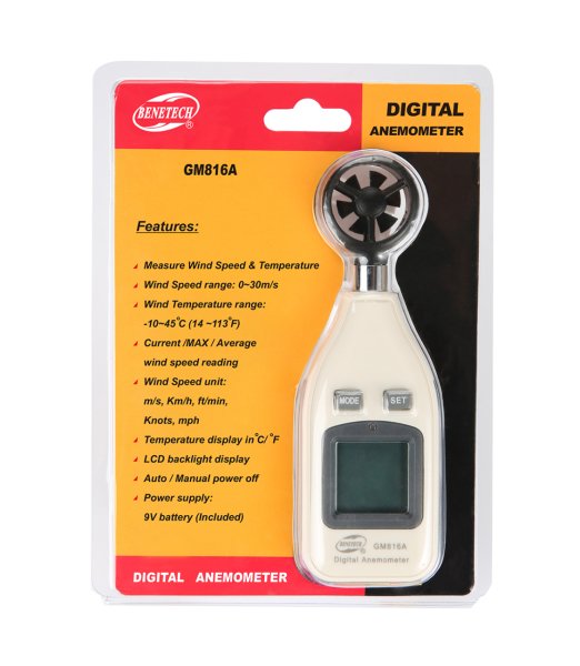Benetech GM816A Rüzgar Hızı ve Sıcaklık Ölçer