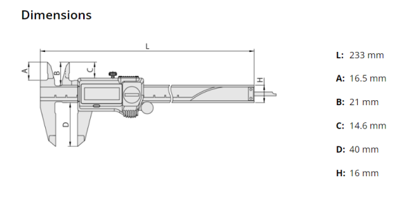 Mitutoyo 500-706-20 Su Geçirmez IP67 Dijital Kumpas