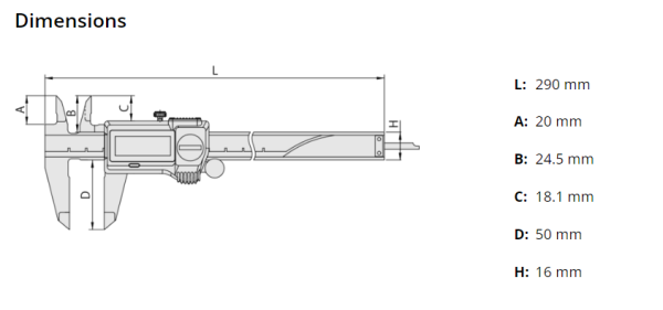 Mitutoyo 500-707-20 Dijital Kumpas IP67 0-200mm