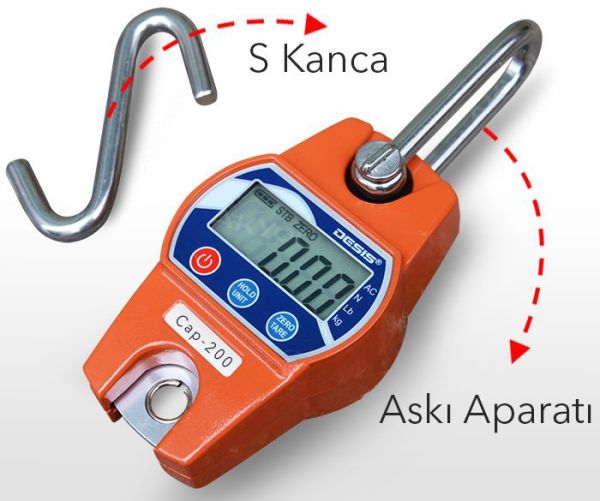 Desis OCS-C Dijital Vinç Baskülü - Hassasiyet: 50 gr. Max: 200 kg.