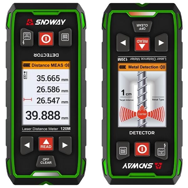 SW-6100GT Duvar Metal-Ahşap Dedektörü & Lazer Mesafe Ölçer 120M