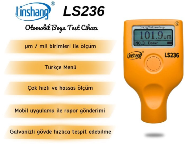 LS236 Alüminyum Demir ve Galvaniz Yüzey Kalınlık Ölçer