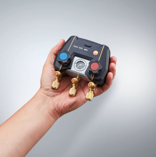 Testo 550i Akıllı set - Kablosuz kıskaçlı sıcaklık problarına (NTC) sahip uygulama kontrollü dijital manifold