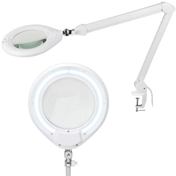 Luma Geniş Mercekli Masaya Bağlanabilir Büyüteç | Ayarlanabilir Led Işığı