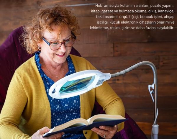 StandMag Ayaklı Esnek Boyunlu Ledli Büyüteç