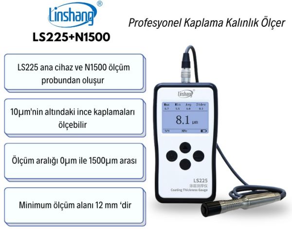 LS225 + N1500 Ultra İnce Kaplama Kalınlık Ölçüm Cihazı | Hassas