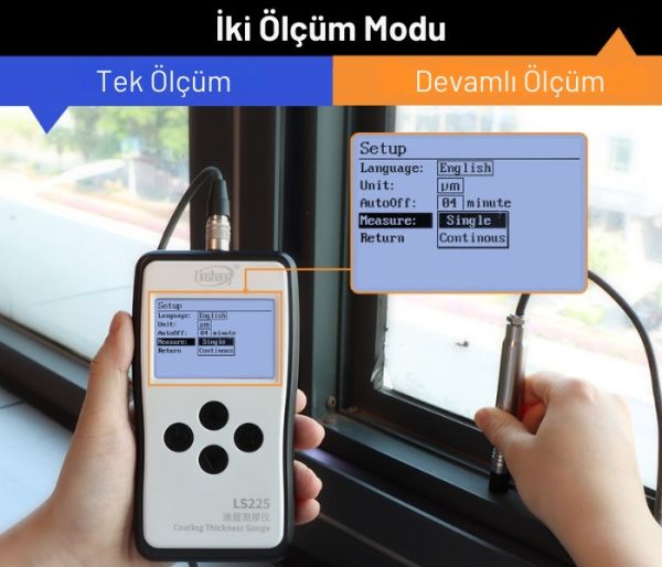 LS225 + N1500 Ultra İnce Kaplama Kalınlık Ölçüm Cihazı | Hassas