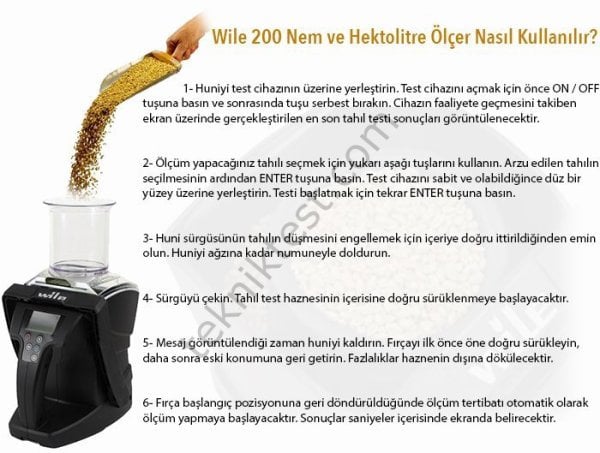 Wile 200 Tahıl Nem ve Hektolitre Ölçüm Cihazı