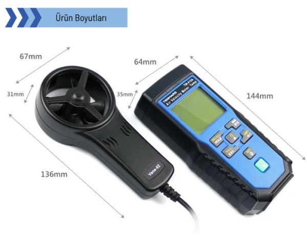 Tenmars TM-412A Hava Hızı ve Hava Debisi Ölçer