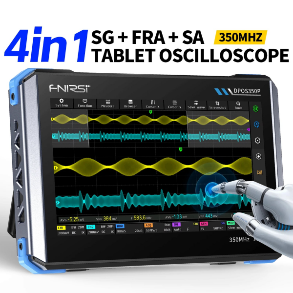 Fnirsi DPOS350P Taşınabilir Osiloskop | 350MHz 1GSPS | 4'ü 1 Arada Osiloskop