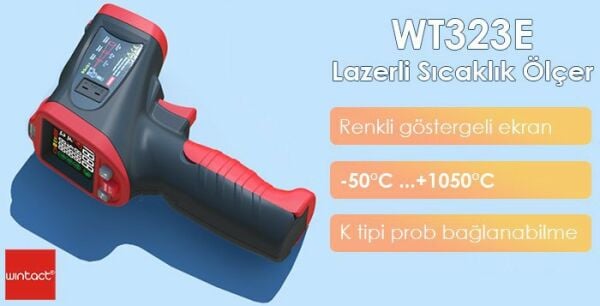 WT323E Rutubet Küf Analizli Lazerli Termometre ( -50 °C' den 500 °C )