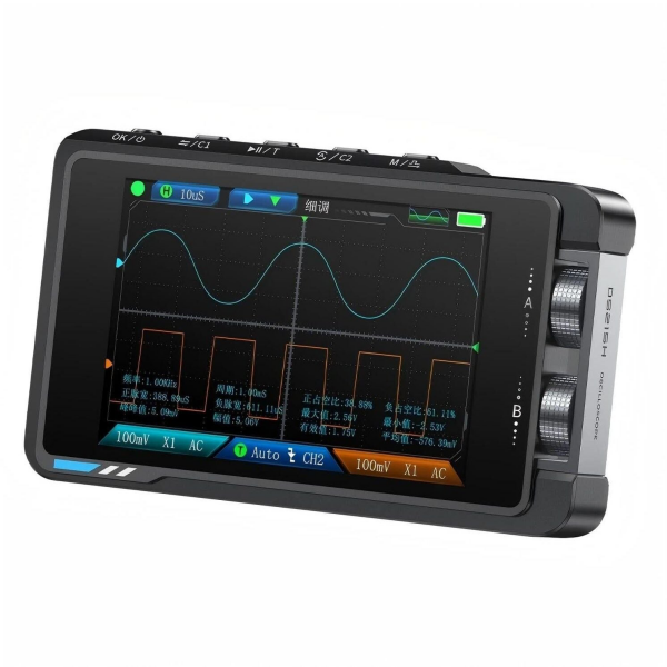 FNIRSI DS215H Çift Kanallı Osiloskop | 50MHz 250MSa/s ve Sinyal Jeneratörü