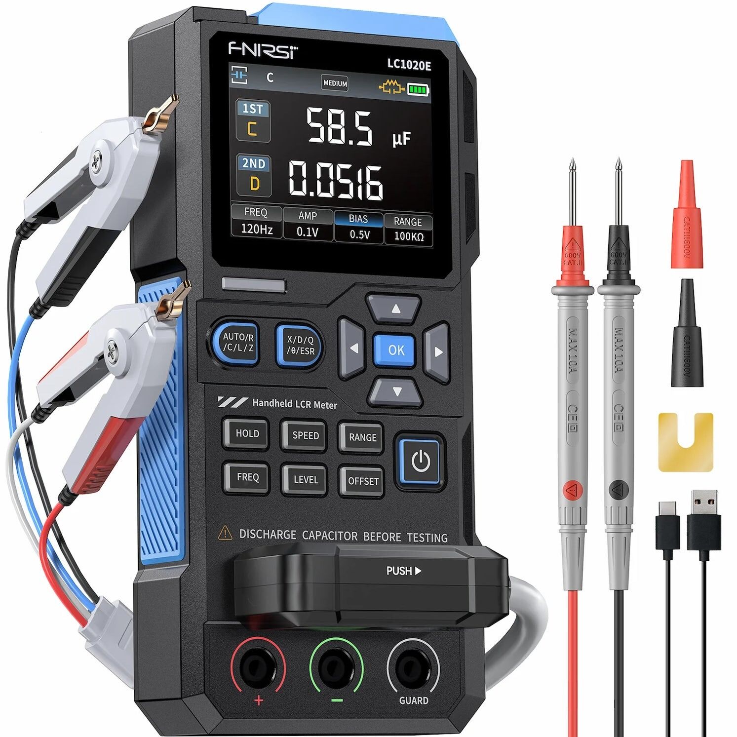 FNIRSI LC1020E Yüksek Hassasiyetli Taşınabilir LCR/ESR Ölçer