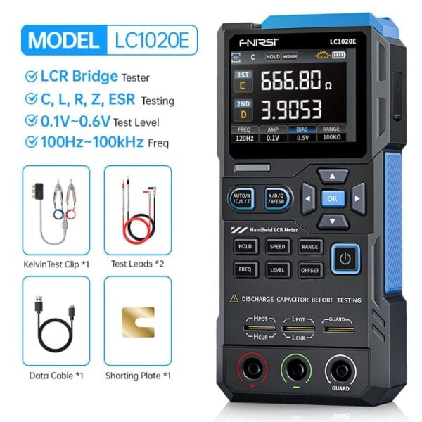 FNIRSI LC1020E Yüksek Hassasiyetli Taşınabilir LCR/ESR Ölçer