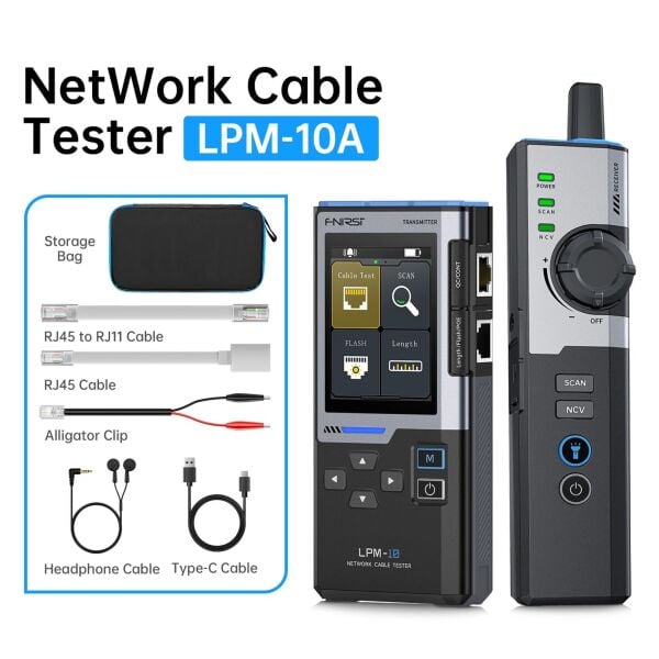FNIRSI LPM-10A Network Kablo Test Cihazı | PoE, RJ45, NCV ve Kablo Takip