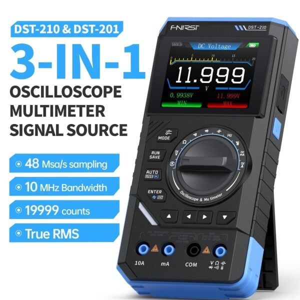 FNIRSI DST-210 3’ü 1 Arada Osiloskop | Multimetre ve 50kHz Sinyal Jeneratörü