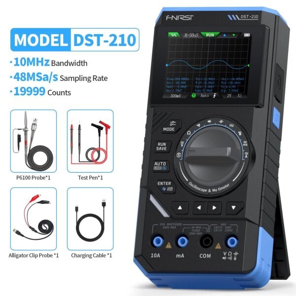 FNIRSI DST-210 3’ü 1 Arada Osiloskop | Multimetre ve 50kHz Sinyal Jeneratörü