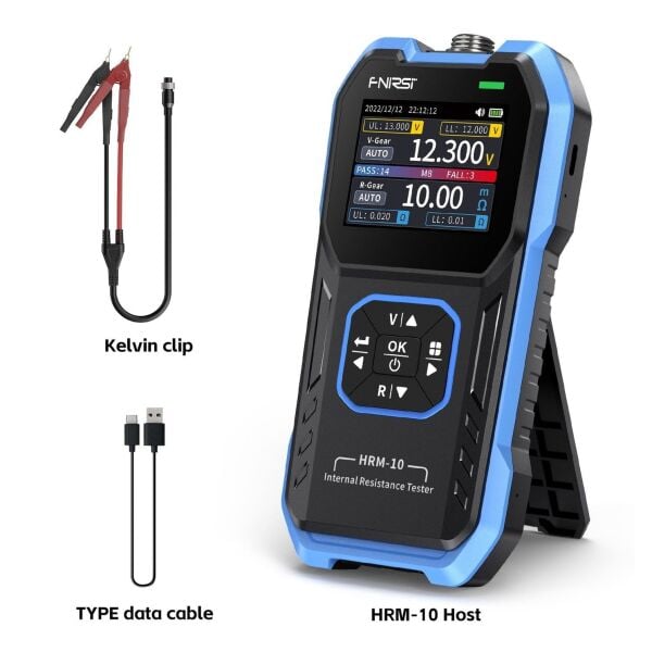 FNIRSI HRM-10 Batarya İç Direnç Ölçer | Kelvin 4 Telli, 100V ve 200Ω