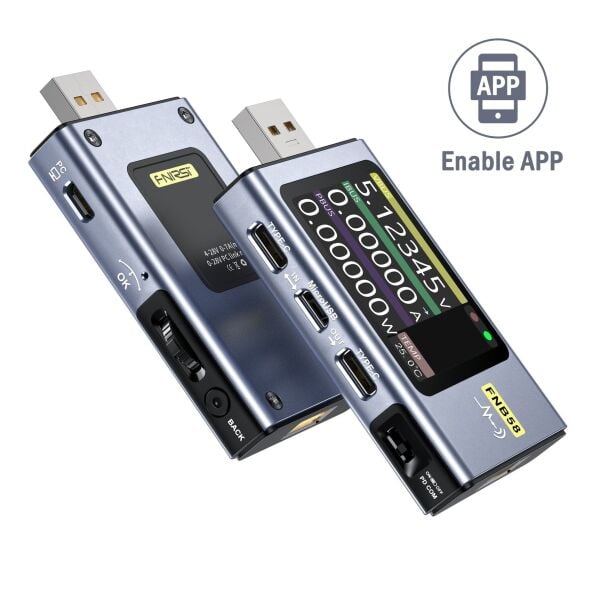 FNIRSI FNB58 USB Test Cihazı | Type-C PD, QC, 140W Güç ve Kablo Ölçümü