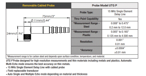 Defelsko Positector PRBUTGP Ultrasonik Kalınlık Ölçüm Cihazı Probu,  (Precision probe) (Hassas Prob)