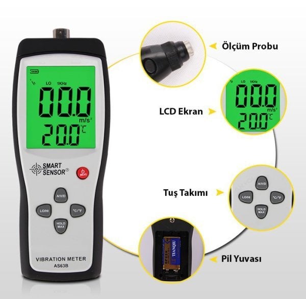 Smart Sensor AS 63B Titreşim Ölçüm Cihazı