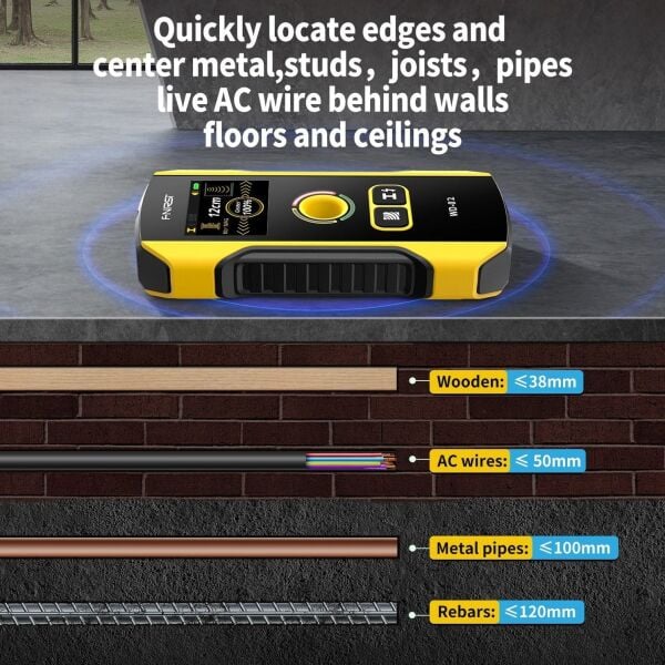 FNIRSI WD-02 Duvar Dedektörü | Metal, Kablo ve Ahşap Bulucu Stud Finder