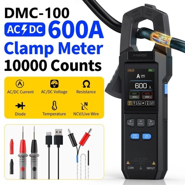 FNIRSI DMC-100 True RMS Pens Ampermetre | 600A, 1000V ve Dalga Formu Görüntüleme