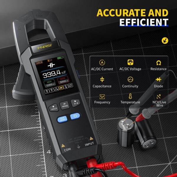 FNIRSI DMC-100 True RMS Pens Ampermetre | 600A, 1000V ve Dalga Formu Görüntüleme