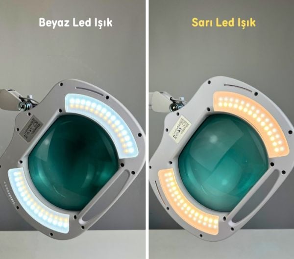 6030 Sarı ve Beyaz Led Işık Seçenekli Geniş Mercekli Büyüteç