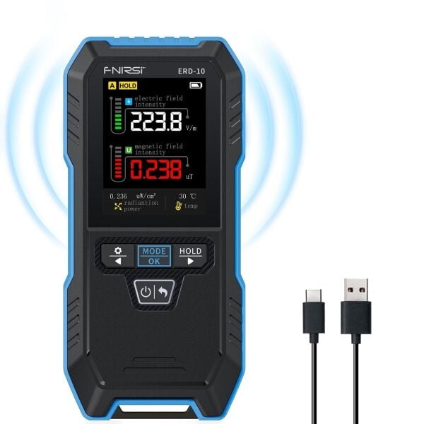 FNIRSI ERD-10 EMF Radyasyon Ölçer | Elektrik, Manyetik Alan ve RF Ölçümü