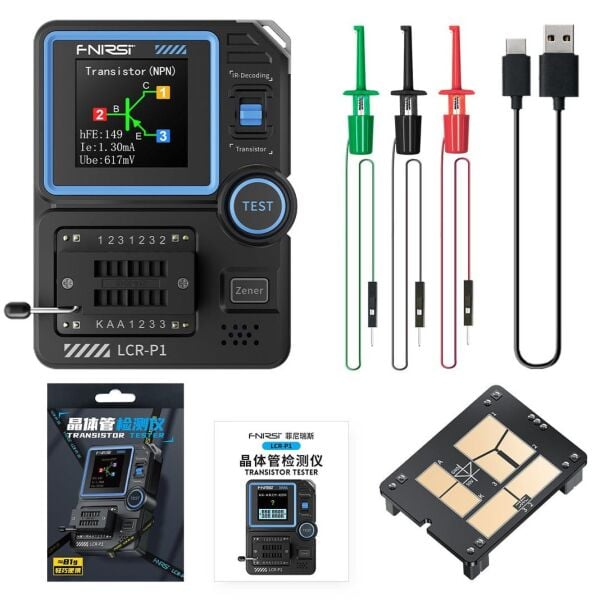 FNIRSI LCR-P1 Transistör ve LCR Test Cihazı | Zener, MOSFET, Diyot ve Kapasitör Ölçer