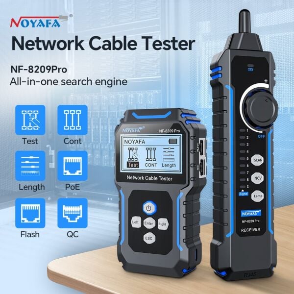 NOYAFA NF-8209Pro Ağ Test Cihazı | PoE, Ping, Kablo Takip ve Uzunluk Ölçümü