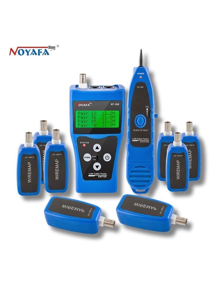NOYAFA NF-388 Kablo Test ve Bulma Cihazı | 8 Uzak Ünite, PoE ve Port Flash