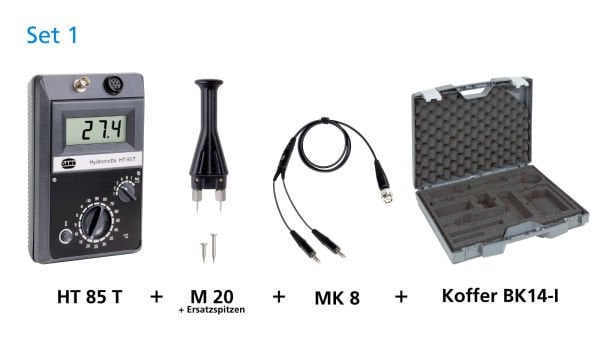 Gann HYDROMETTE HT 85 T Ahşap Ve Yapı Nemi Ölçüm Cihazı ( Ahşap nemi: %4 ila %100 ,  yapı nemi: 0 ila 80 Dijit - 0.5 to 25 wt.-%  - 0.3 to 12 CM-%